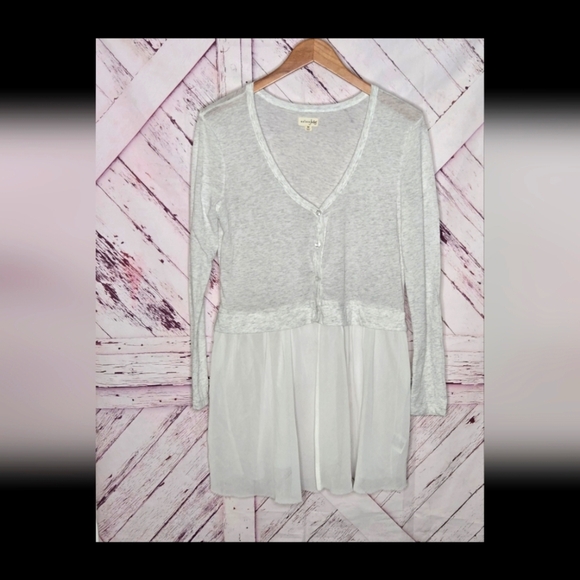 Maison Jules Light Gray White Tunic - Picture 1 of 4
